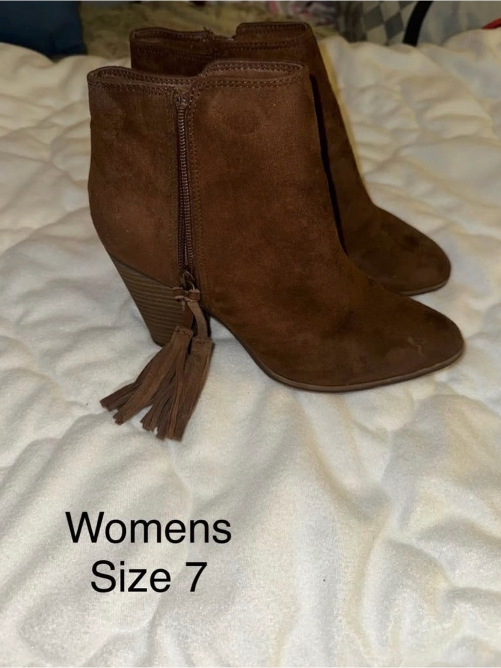 Women’s Brown Suede Tassel Ankle Bootie - Stylish Everyday Heel